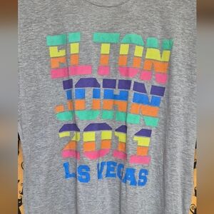 2011 Elton John Las Vegas Colorful Graphic T-Shirt